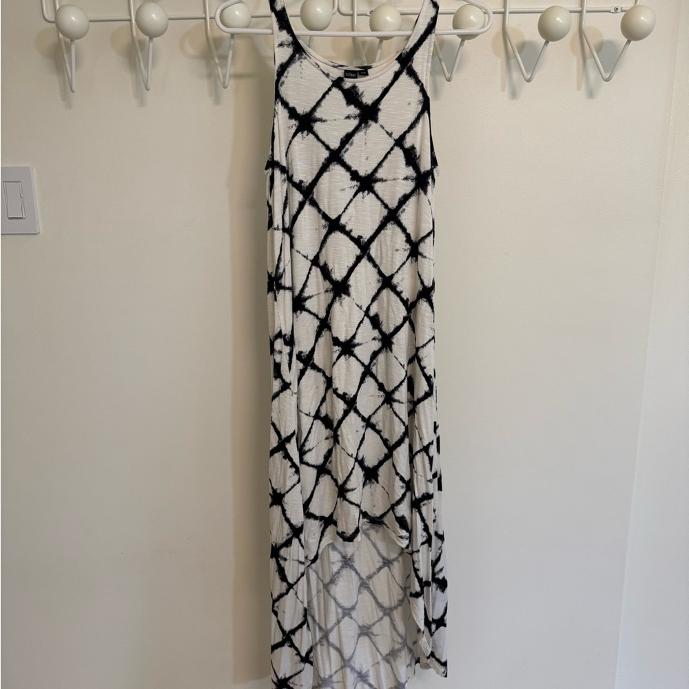 Simons Black and White High Low Sundress